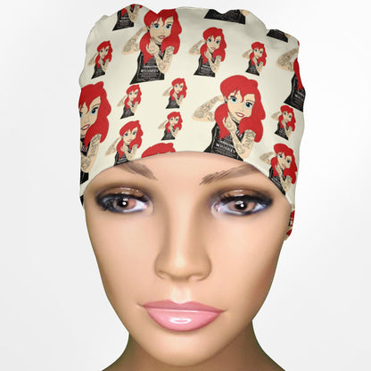 Ariel Tattoos Low-Tie Surgeon Scrub Cap