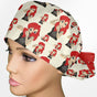 Ariel Tattoos Ponytail Scrub Cap