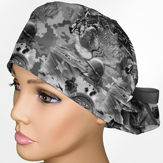 Army Memorial Ponytail Scrub Cap
