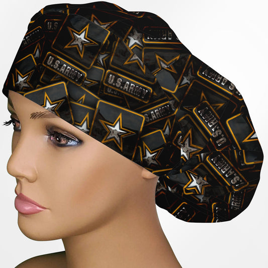 Army Tags Bouffant Scrub Cap