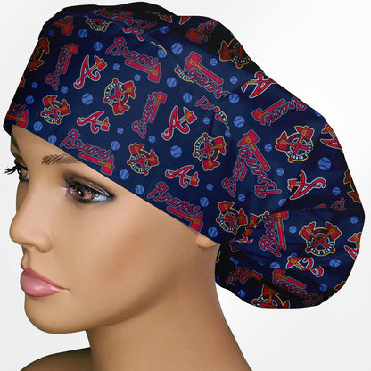 Atlanta Braves Logo Bouffant Scrub Cap