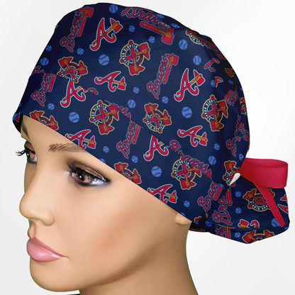 Atlanta Braves Logo Ponytail Scrub Cap
