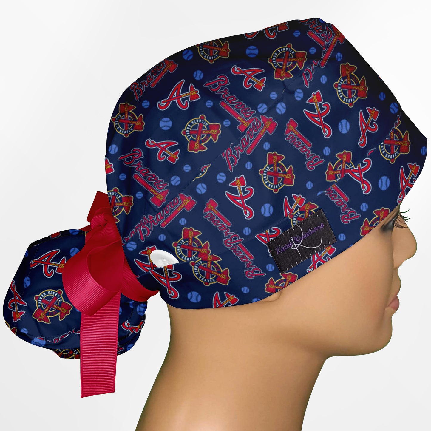 Atlanta Braves Logo Ponytail Scrub Cap