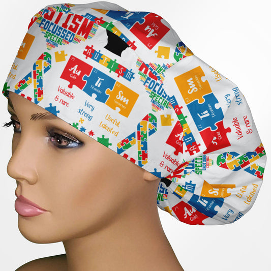 Autism Awareness Bouffant Scrub Cap