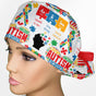 Autism Awareness Ponytail Scrub Cap