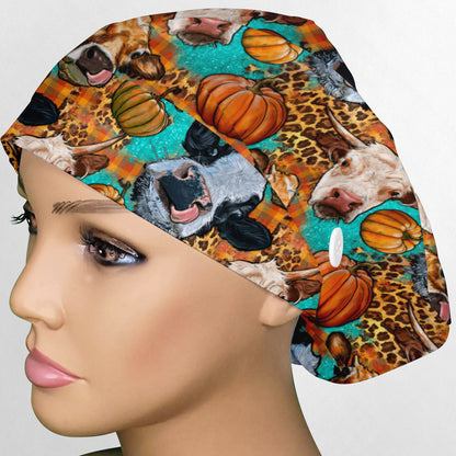 Autumn Cows Euro Scrub Cap