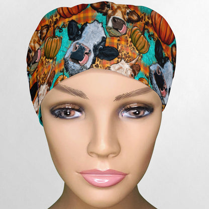 Autumn Cows Euro Scrub Cap