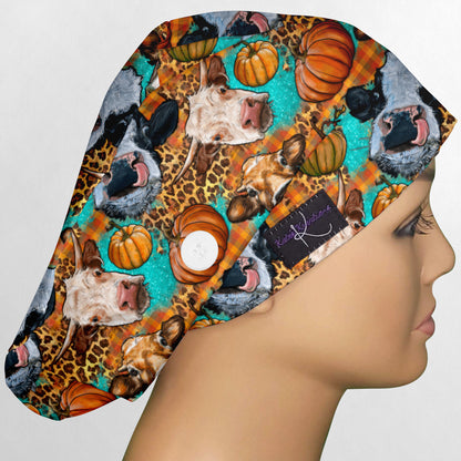Autumn Cows Euro Scrub Cap