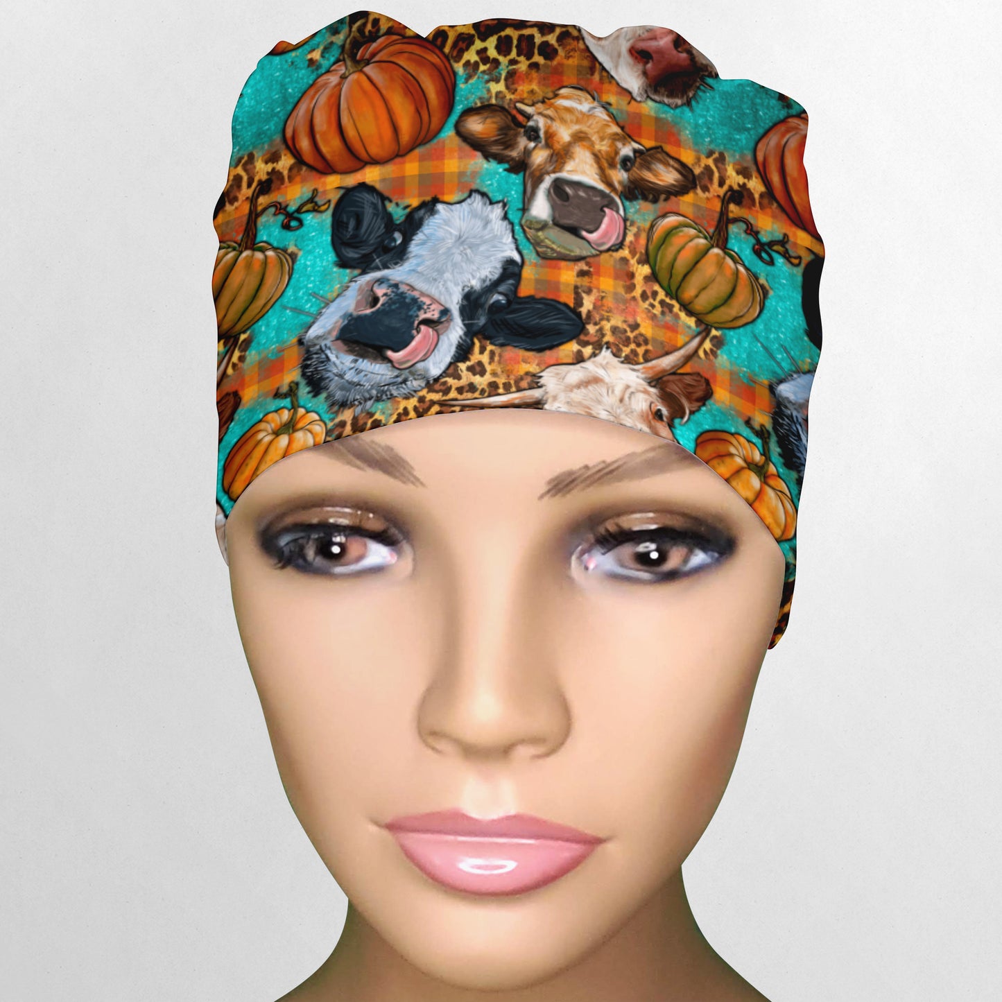 Autumn Cows Low-Tie Surgeon Scrub Cap