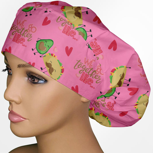 Avocado And Tacos Bouffant Scrub Cap