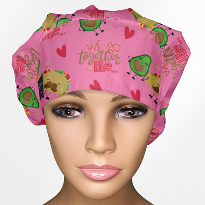 Avocado And Tacos Bouffant Scrub Cap