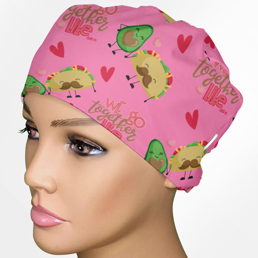 Avocado And Tacos Low-Tie Surgeon Scrub Cap