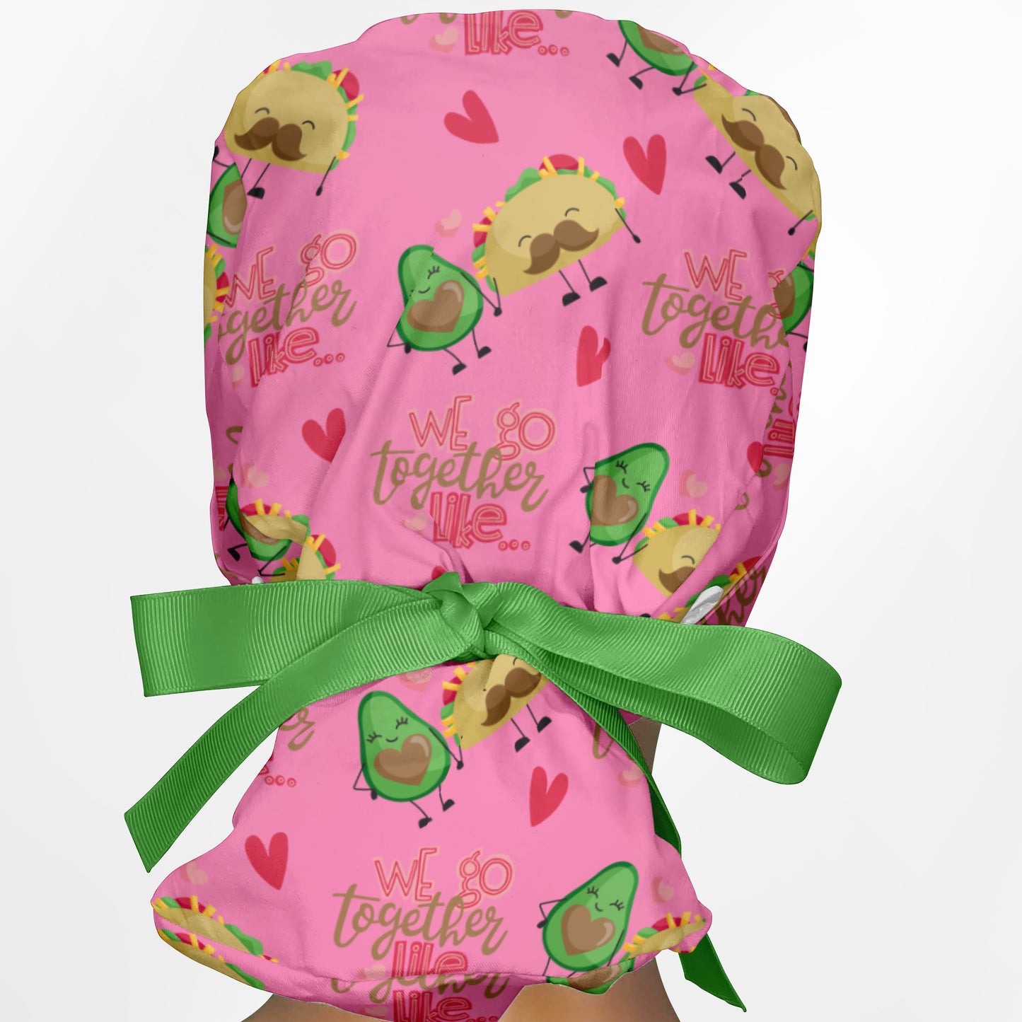 Avocado And Tacos Ponytail Scrub Cap