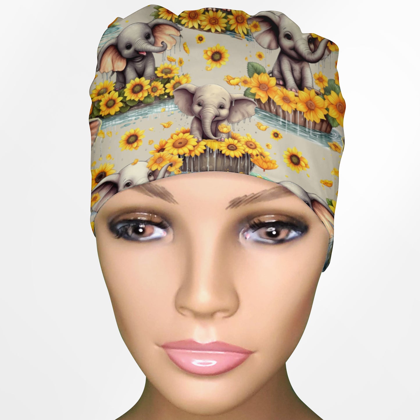 Baby Elephant Low-Tie Surgeon Scrub Cap