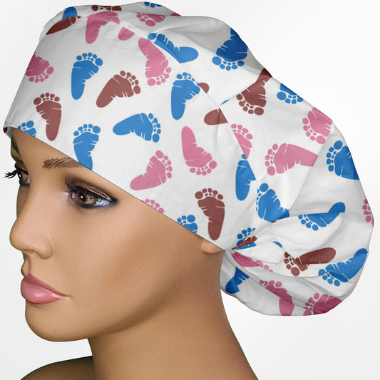 Baby Feet Bouffant Scrub Cap