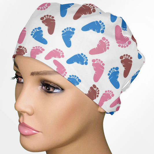 Baby Feet Low-Tie Surgeon Scrub Cap