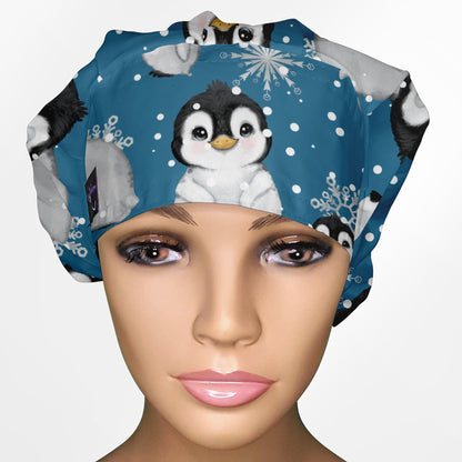 Baby Penguins Bouffant Scrub Cap