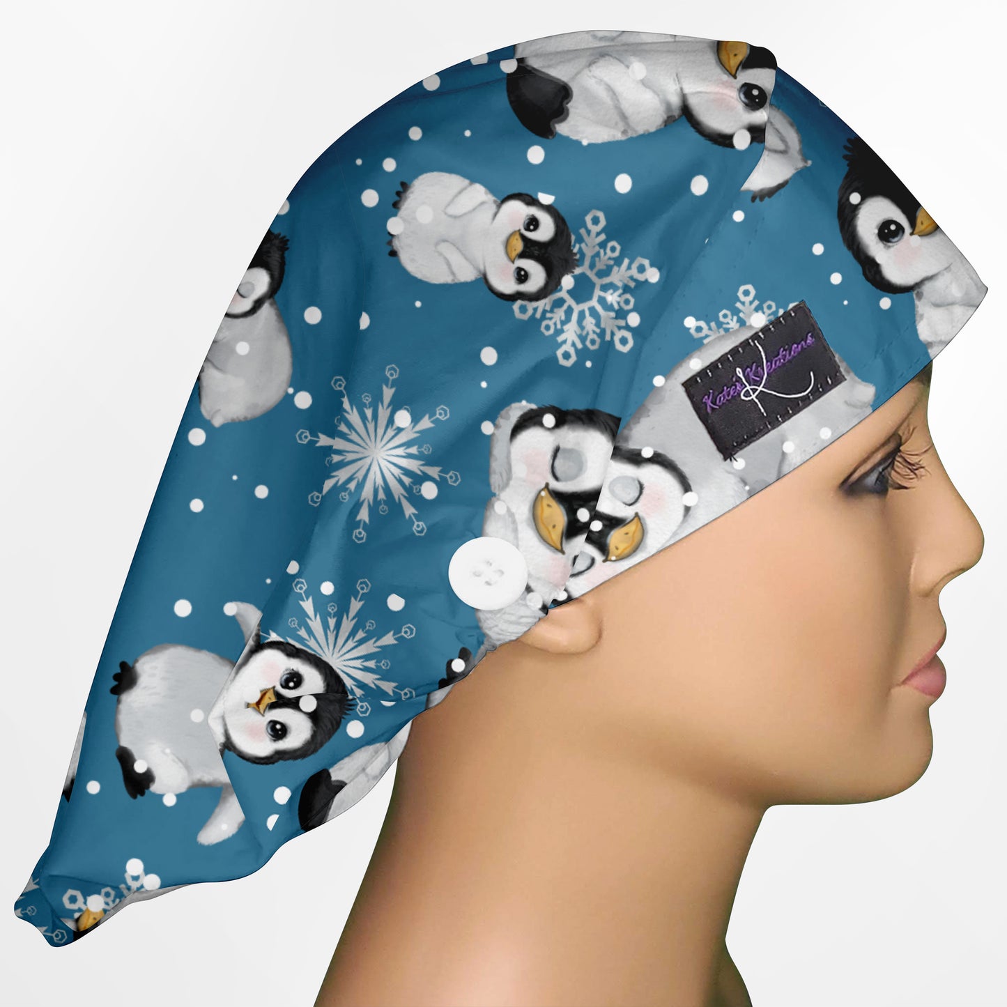 Baby Penguins Bouffant Scrub Cap