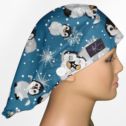 Baby Penguins Bouffant Scrub Cap