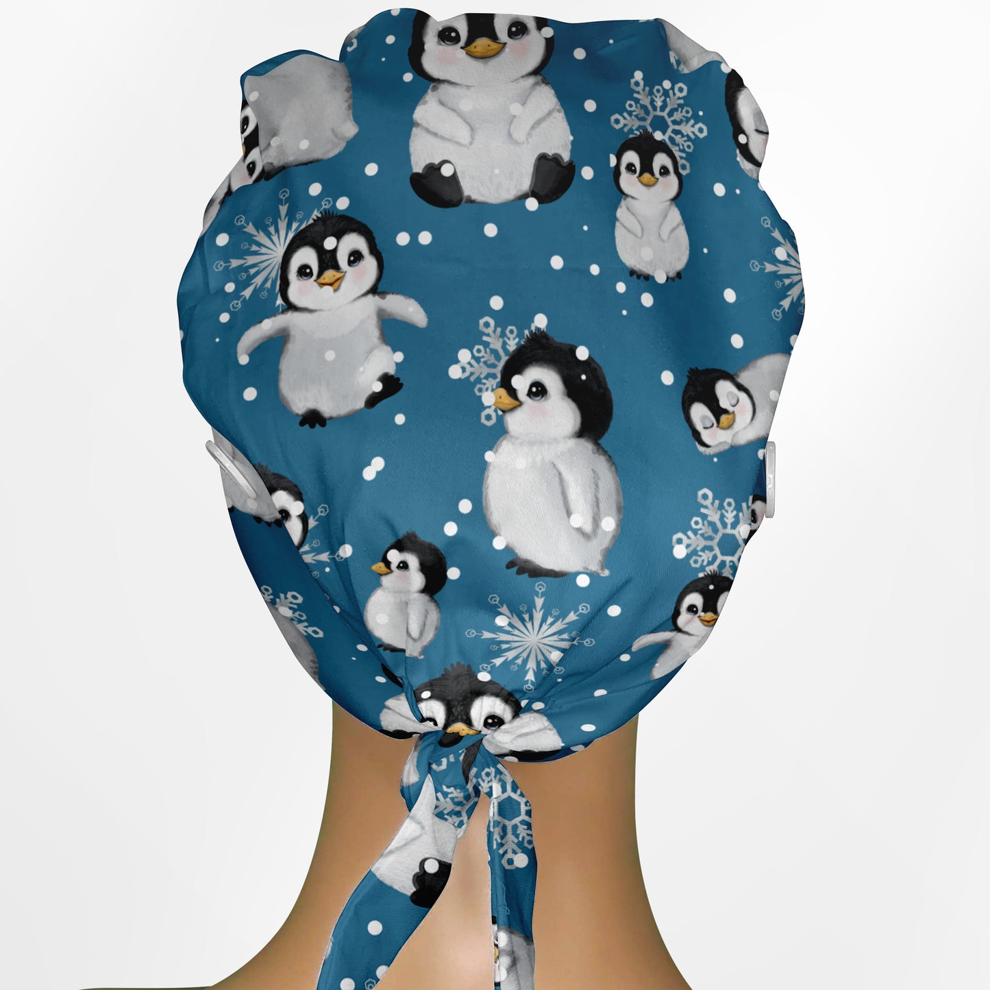Baby Penguins Low-Tie Surgeon Scrub Cap