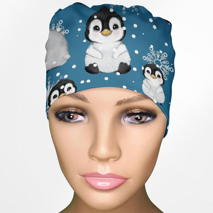 Baby Penguins Low-Tie Surgeon Scrub Cap