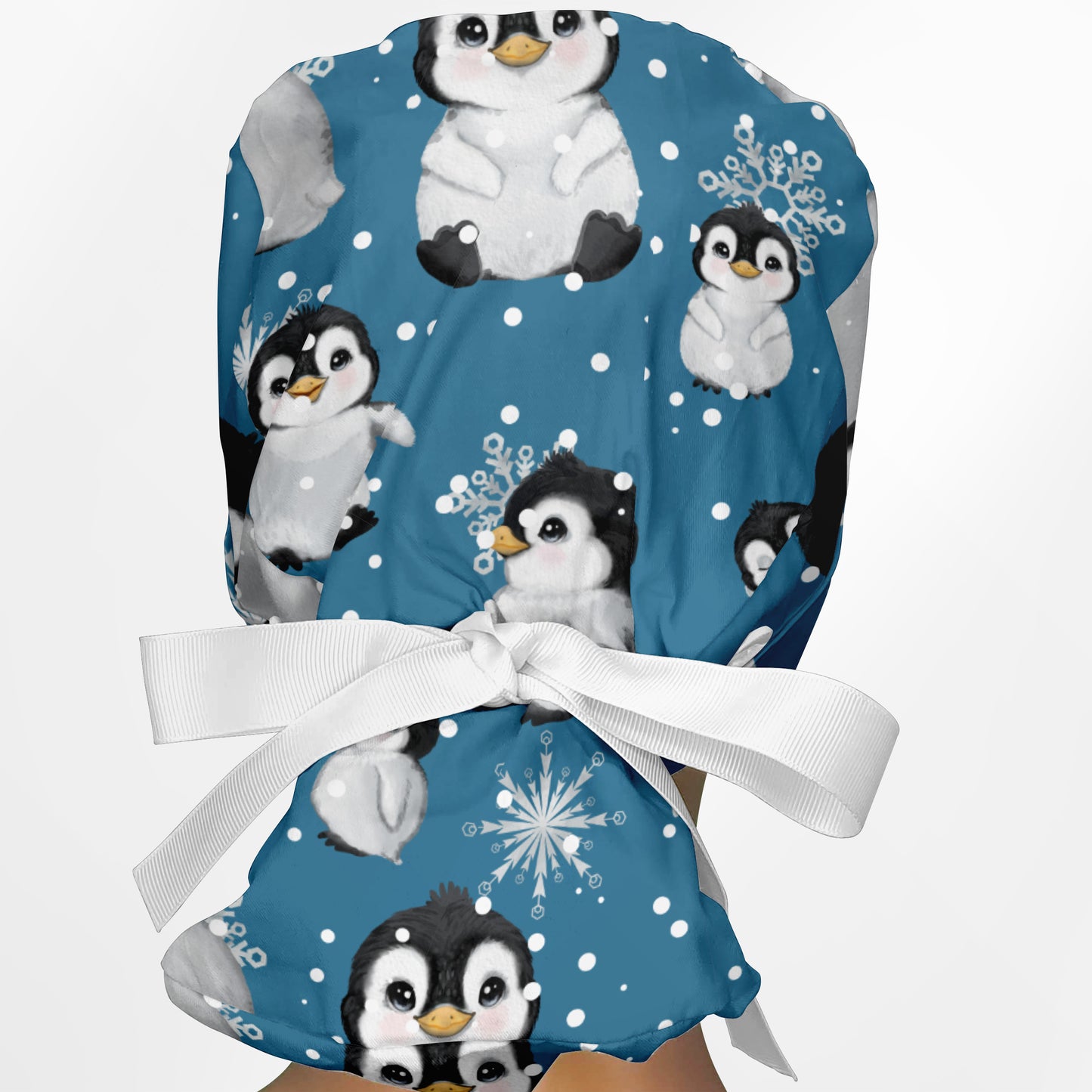Baby Penguins Ponytail Scrub Cap