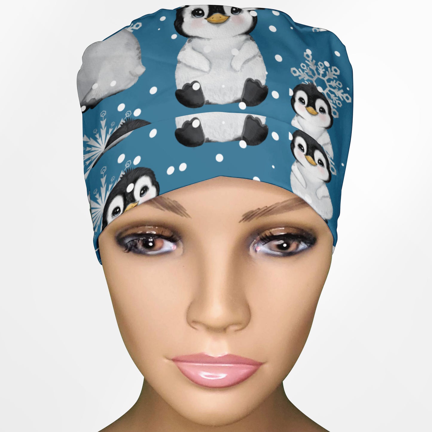 Baby Penguins Ponytail Scrub Cap