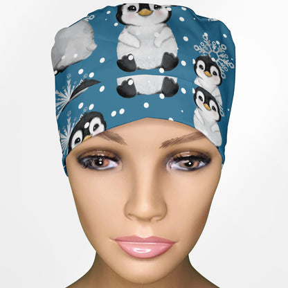 Baby Penguins Ponytail Scrub Cap