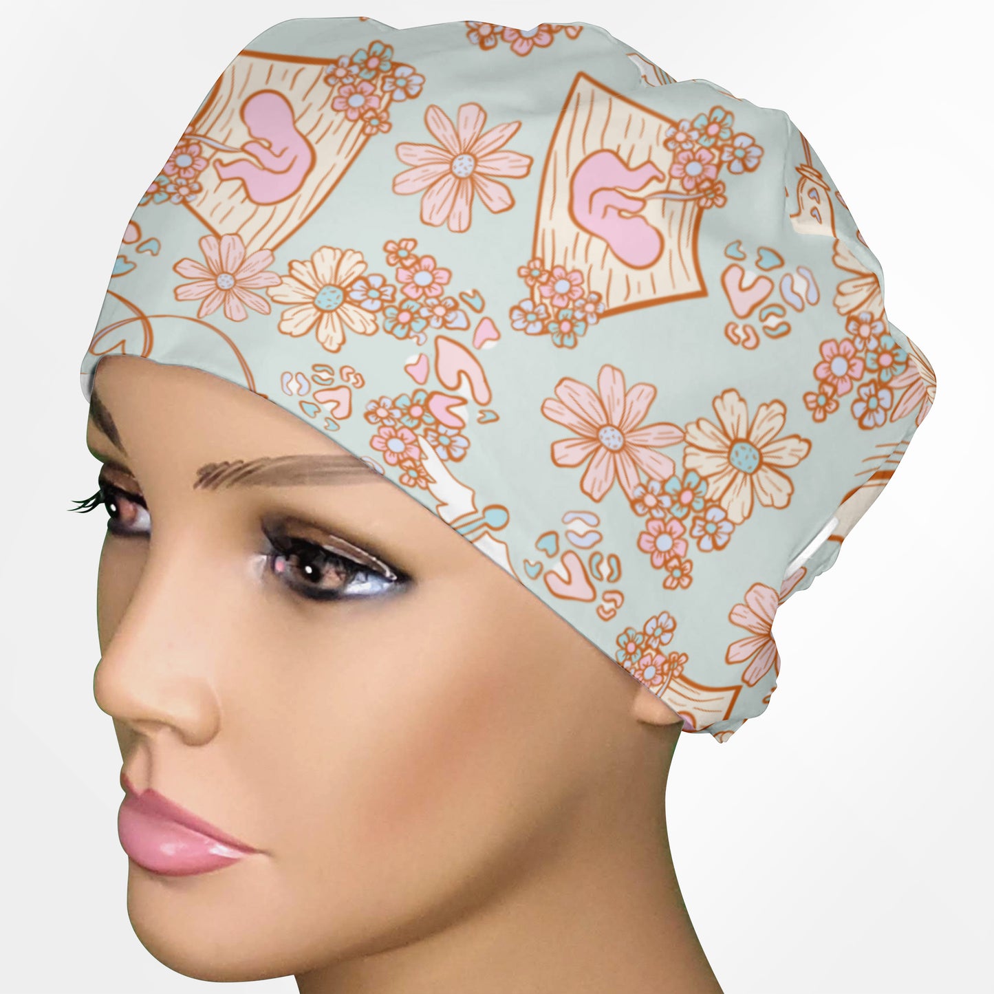Baby Ultrasound Low-Tie Surgeon Scrub Cap
