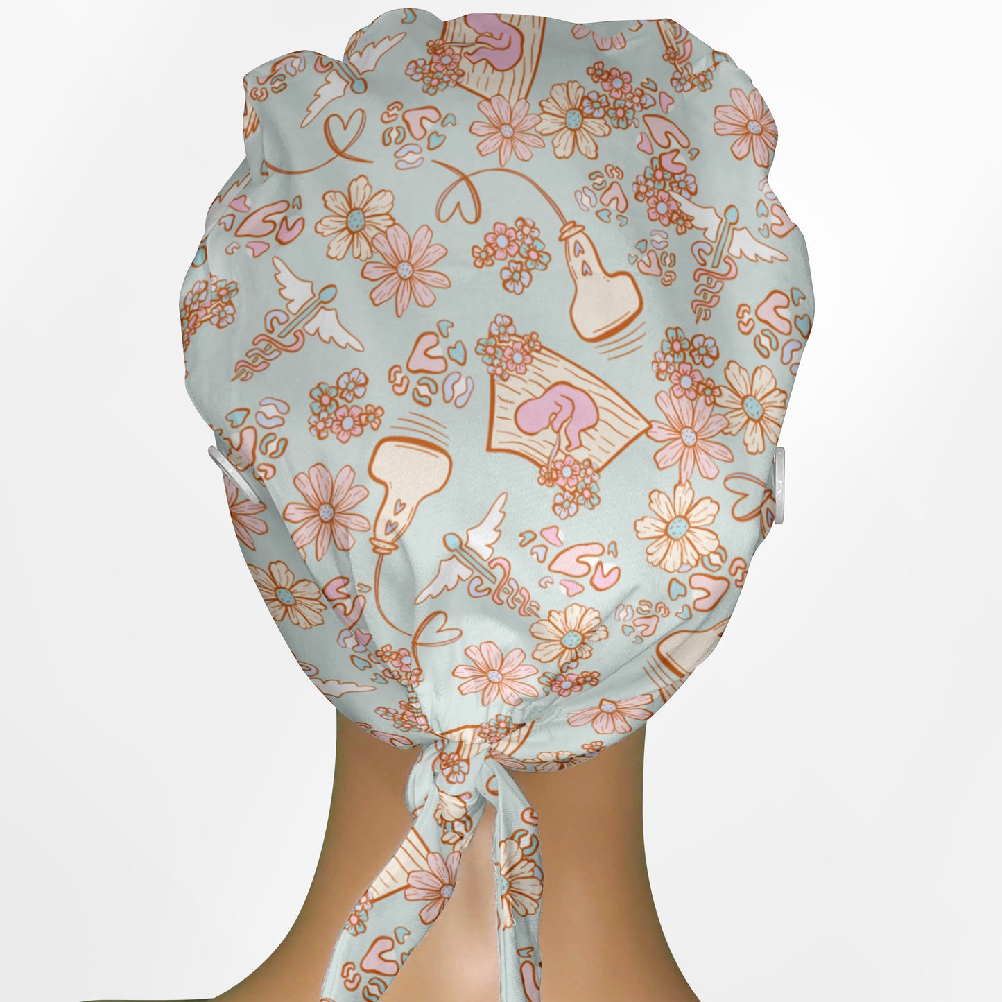 Baby Ultrasound Low-Tie Surgeon Scrub Cap