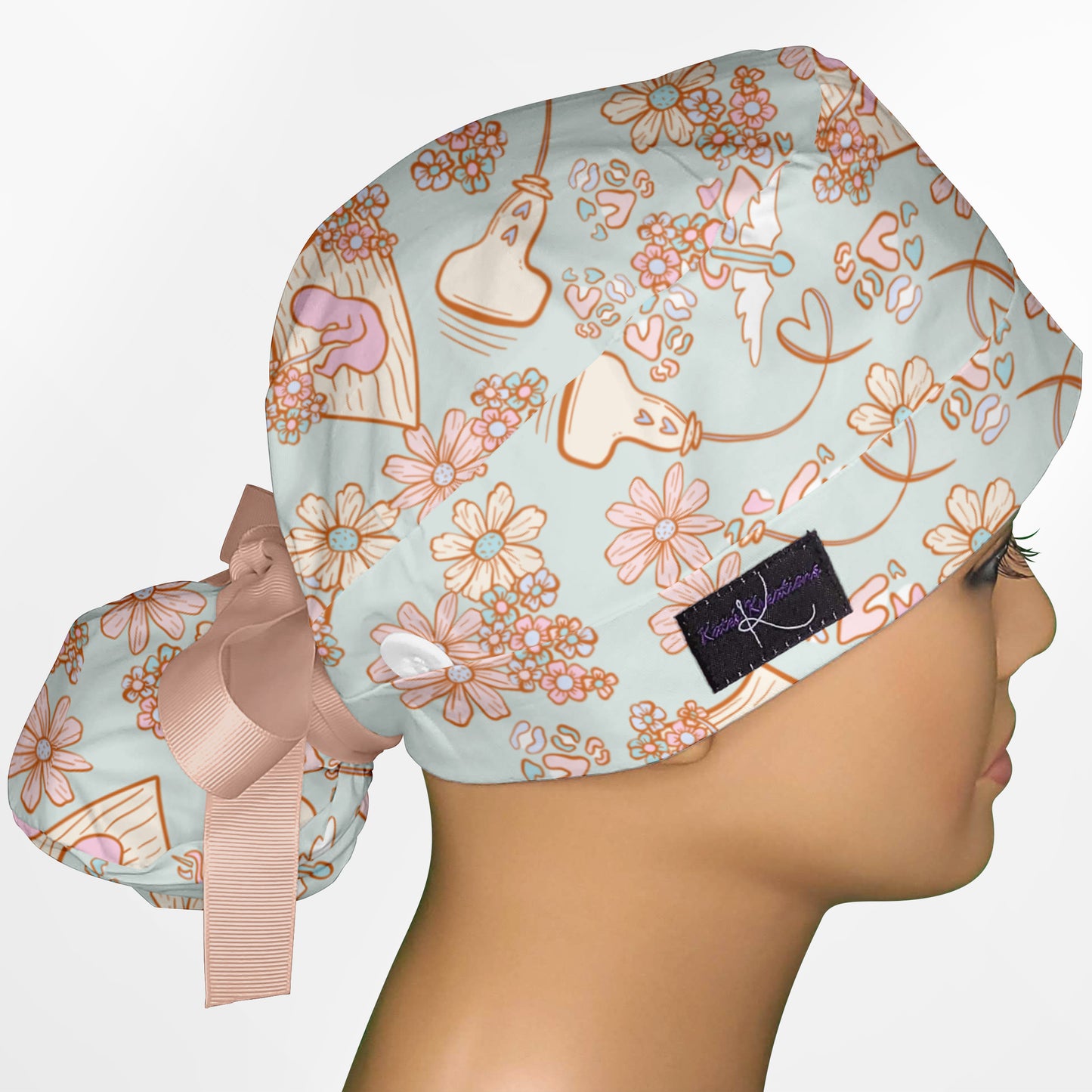 Baby Ultrasound Ponytail Scrub Cap