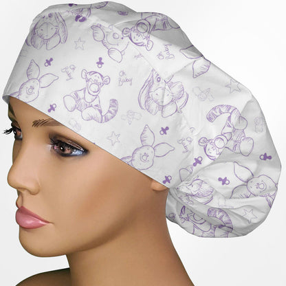 Baby Vintage Bear and Friends Bouffant Scrub Cap