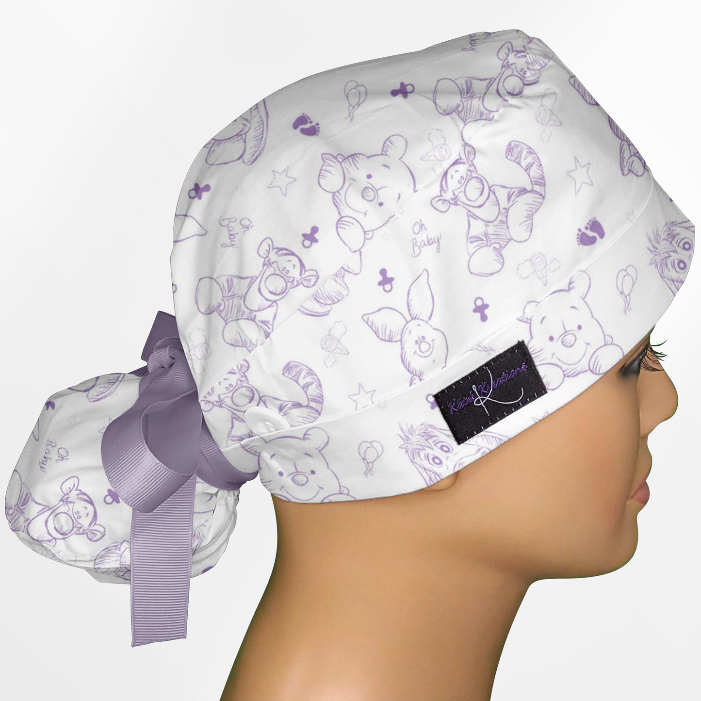 Baby Vintage Bear and Friends Ponytail Scrub Cap