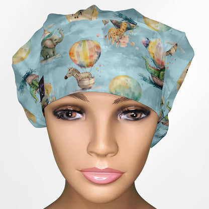 Baby Zoo Hot Air Balloons Bouffant Scrub Cap