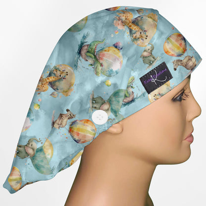 Baby Zoo Hot Air Balloons Bouffant Scrub Cap
