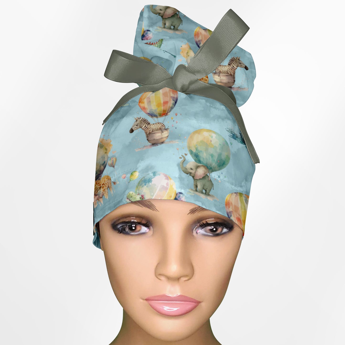 Baby Zoo Hot Air Balloons High Bun Ponytail Scrub Cap