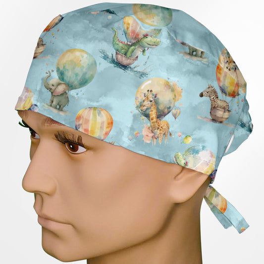Baby Zoo Hot Air Balloons Surgeon Scrub Cap