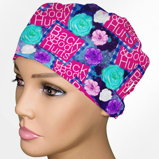 Back and Body Hurt Low-Tie Surgeon Scrub Cap
