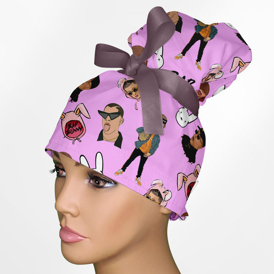 Bad Bunny High Bun Ponytail Scrub Cap