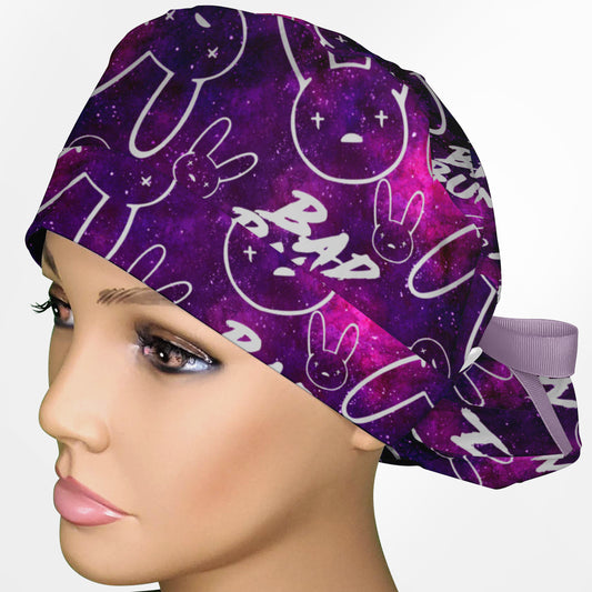 Bad Bunny Galaxy Ponytail Scrub Cap