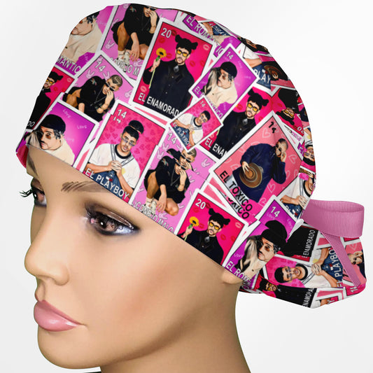Bad Bunny Loteria Ponytail Scrub Cap