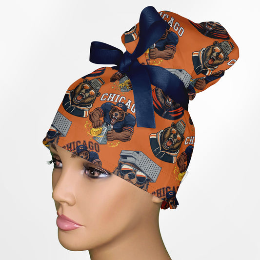 Bear Nation High Bun Ponytail Scrub Cap