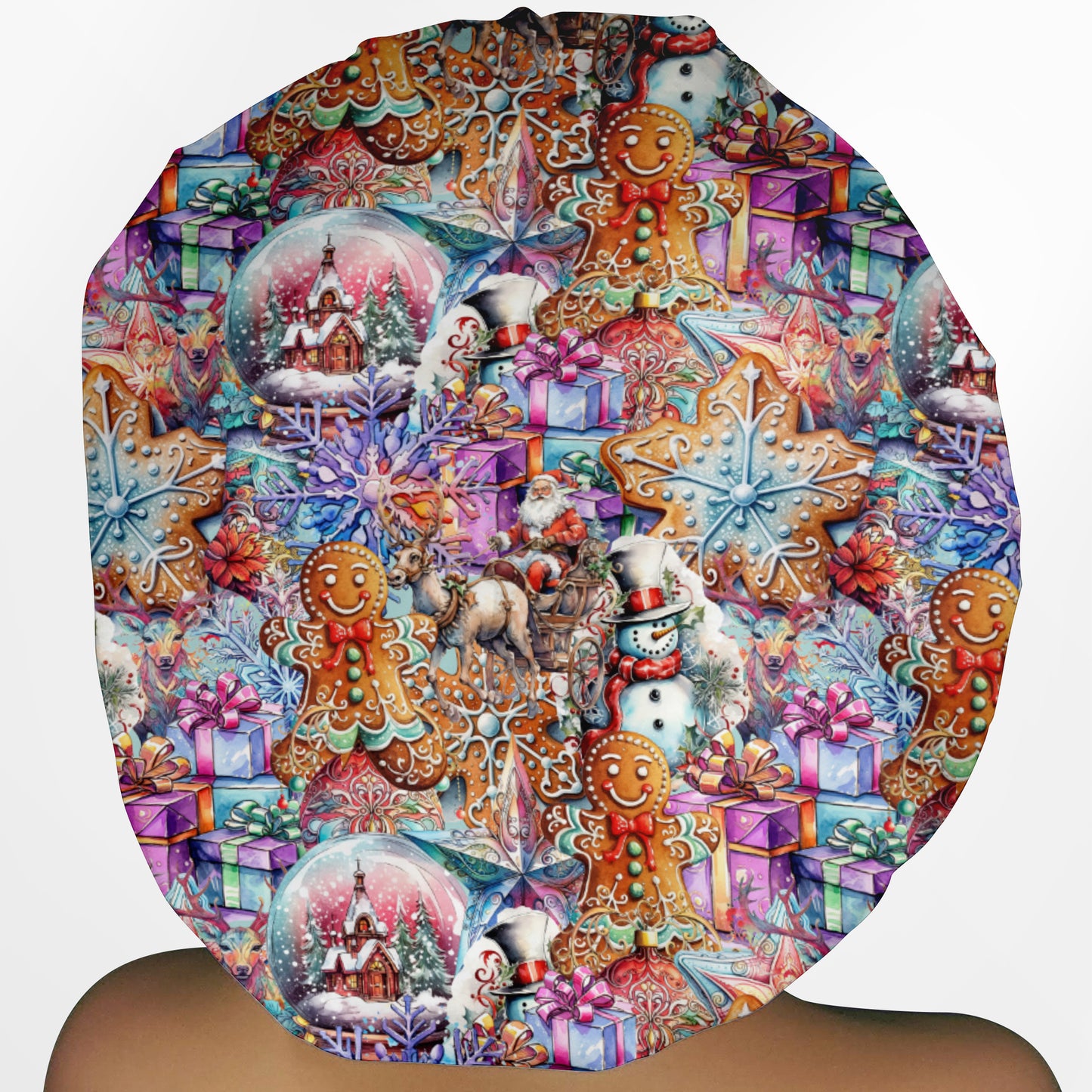 Beautiful Christmas Bouffant Scrub Cap