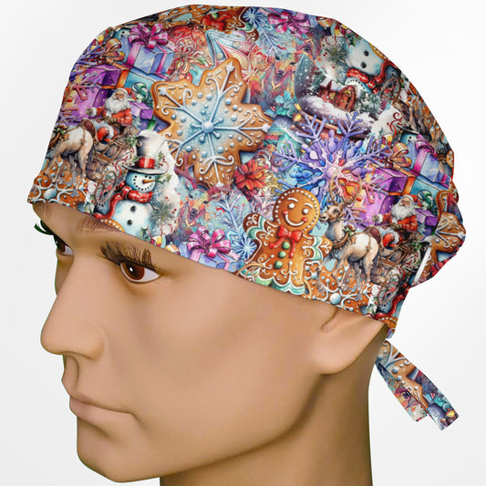 Beautiful Christmas Surgeon Scrub Cap
