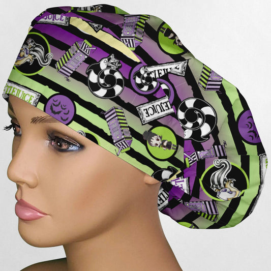 Beetle Stripes Bouffant Scrub Cap
