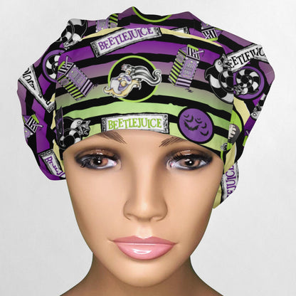 Beetle Stripes Bouffant Scrub Cap