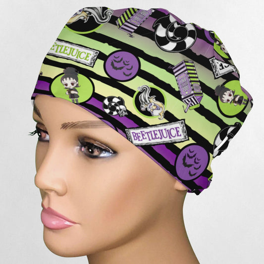 Beetle Stripes Low-Tie Surgeon Scrub Cap