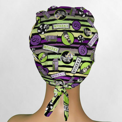 Beetle Stripes Low-Tie Surgeon Scrub Cap