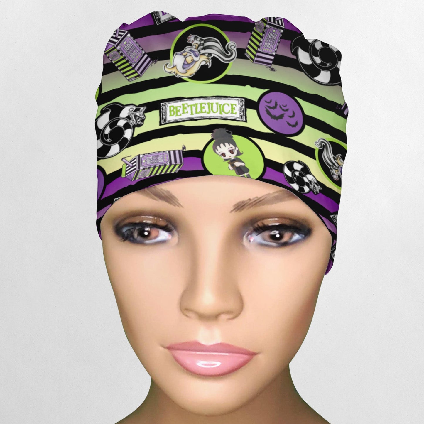 Beetle Stripes Low-Tie Surgeon Scrub Cap