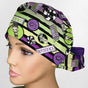 Beetle Stripes Ponytail Scrub Cap